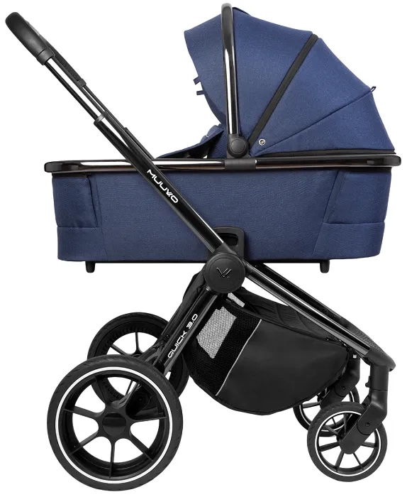 MUUVO Quick 3.0 Black Chrome - gondola XL do wózka | Azure Blue
