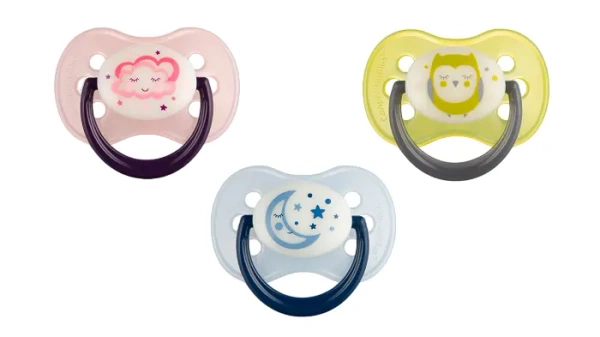 CANPOL BABIES - smoczek uspokajający kauczuk 0-6m okrągły | NIGHT DREAMS 1szt.