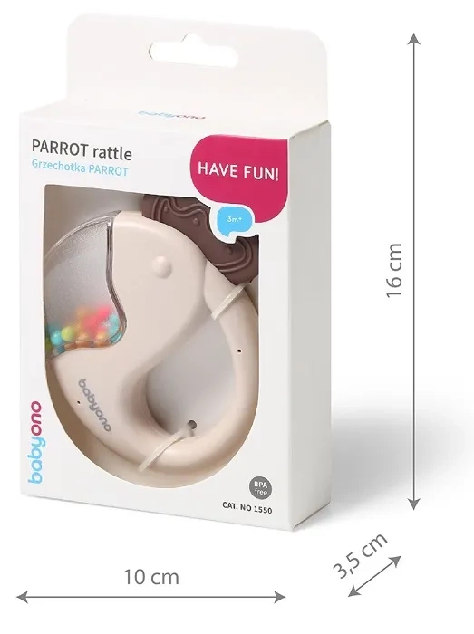 BABYONO Parrot - grzechotka dla dziecka