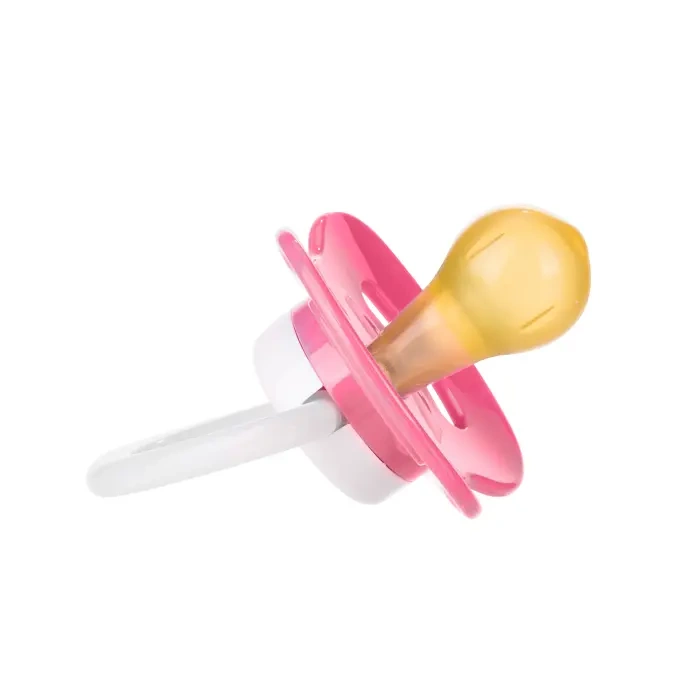 CANPOL BABIES - smoczek uspokajający kauczuk 6-18m okrągły BUNNY&COMPANY | różowy