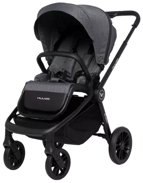 MUUVO Quick Basic - wózek wielofunkcyjny z gondolą XL, zestaw 2w1 | Carbon Graphite