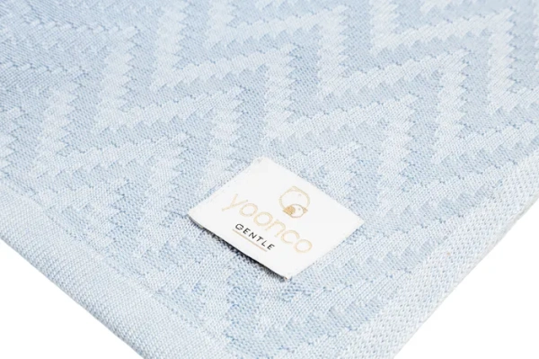 YOONCO Mgiełka - lekki kocyk bambusowy 80x100 cm | Jodełka Niebieski