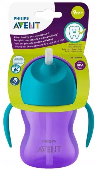 PHILIPS AVENT - kubek ze słomką 200 ml | 9 m+