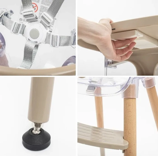 BABY MIX Ingrid - krzesełko do karmienia | Wooden Beige