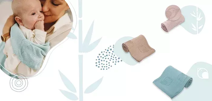 YOONCO Ptaszki - kocyk bambusowy 90x90 cm | Błękitny