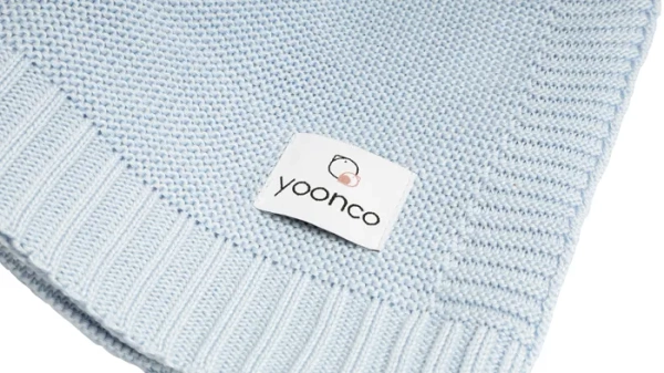 YOONCO Ptaszek - kocyk bambusowy 80x100 cm | Błękitny