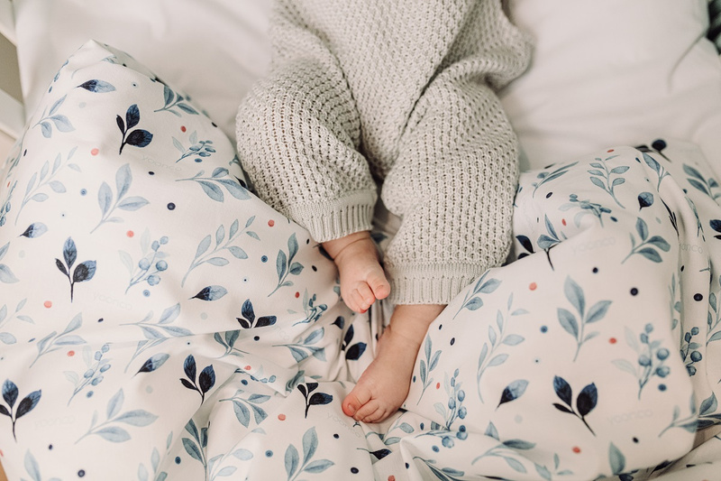 YOONCO - dwustronna pościel bawełniana do łóżeczka 135x100 cm | Berry