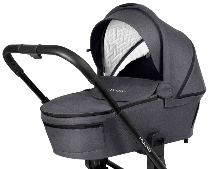 MUUVO Quick SE 2 - wózek wielofunkcyjny, zestaw 2w1 z gondolą Quick 3.0 | Chromium Black + Iron Graphite (+ ADAPTERY)