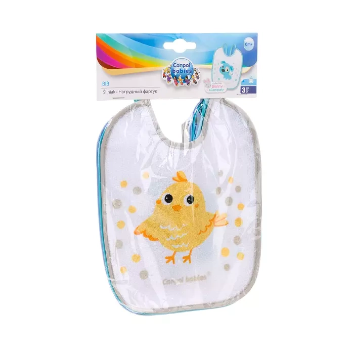 CANPOL BABIES -zestaw śliniaków nieprzemakalnych z frotte BUNNY & COMPANY | 3szt.