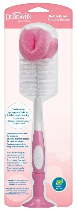 DR BROWN'S - szczotka do czyszczenia butelek i smoczków z przyssawką | MIX KOLORÓW