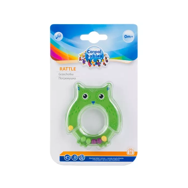 CANPOL BABIES- grzechotka SOWA | zielona