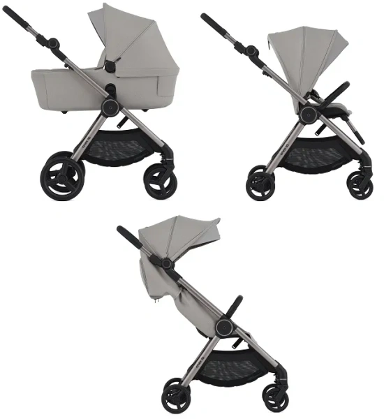 ANEX IQ Premium - wózek wielofunkcyjny, zestaw 3w1 z buggy | Silve