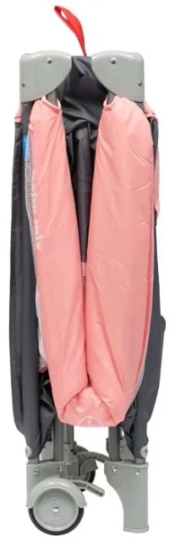 BABY MIX - łóżeczko turystyczne 2-poziomowe | Różowe słoniki