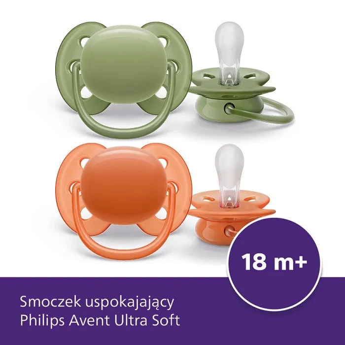 PHILIPS AVENT Ultra Soft - smoczek ortodontyczny 2 szt. | 18 m+