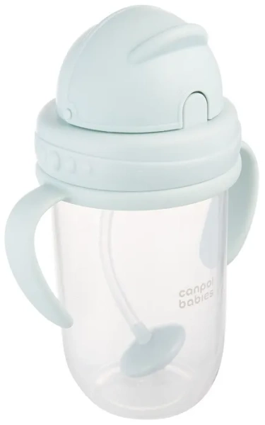 CANPOL BABIES - kubek niekapek z rurką i odważnikiem 270 ml | Zielony