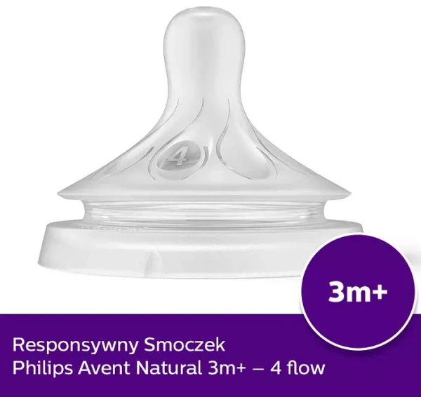 PHILIPS AVENT Natural Response - responsywny smoczek do butelki 2 szt. | 3 m+