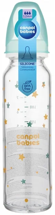 CANPOL BABIES - butelka szklana wąska 240 ml | TOYS