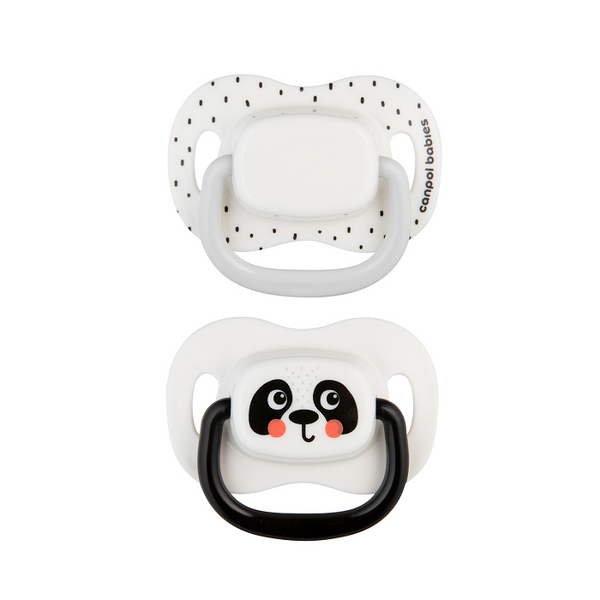 CANPOL BABIES - smoczek uspokajający 0-6m symetryczny BabiesBoo 2 szt. | białe