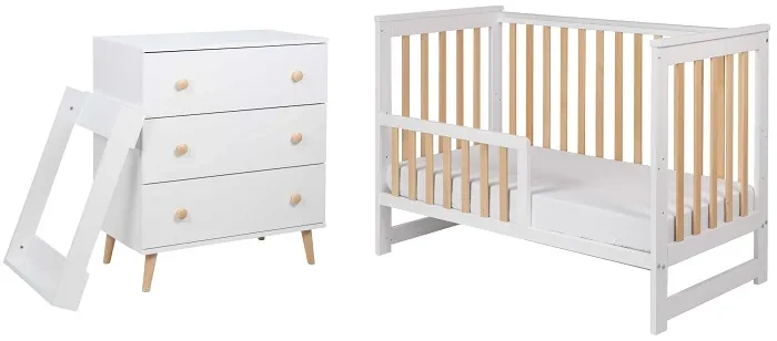 yoonco iwi łóżeczko dla niemowlaka i komoda do przewijania