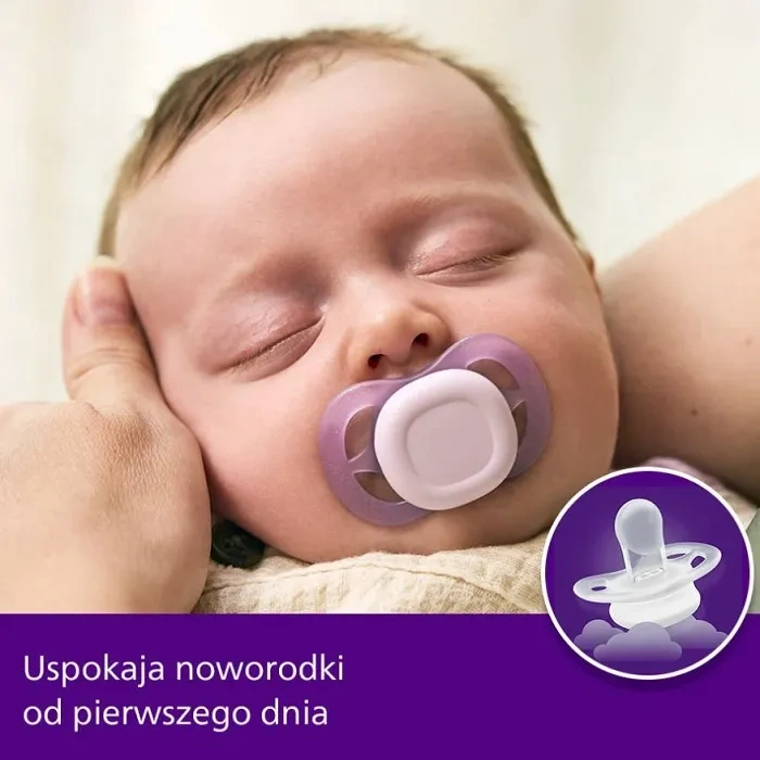 PHILIPS AVENT - antykolkowa butelka Natural Response 125 ml + smoczek ortodontyczny Ultra Start Nighttime 2 szt. | 0 m+