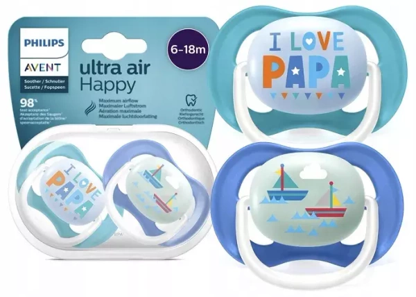 PHILIPS AVENT Ultra Air - smoczek ortodontyczny 2 szt. | 6-18 m