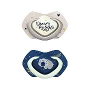 CANPOL BABIES - smoczek silikonowy 6-18m symetryczny świecący w ciemności | SLEEPY KOALA Boy 2szt.