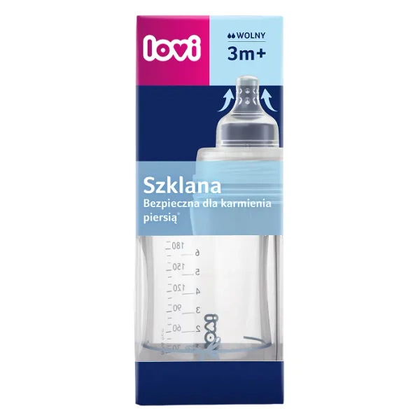 LOVI - butelka szklana Diamond Glass 250 ml Baby Shower Girl | 3m+