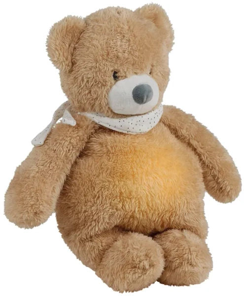NATTOU Sleepy Bear - maskotka muzyczna ze światłem i czujnikiem płaczu 4w1 | Brązowa