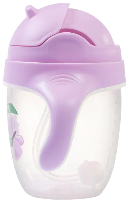 BABYONO - kubek niekapek z obciążoną słomką | Fioletowy