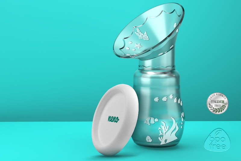 NENO Leite/Bottle 300 - kolektor na mleko MAGICZNA BUTELKA + butelka do karmienia i nauki picia ze smoczkiem 300 ml