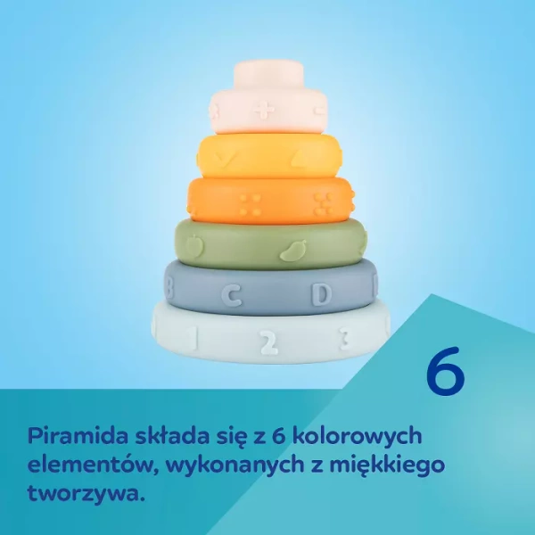 CANPOL BABIES - sensoryczna układanka piramidka 6m+