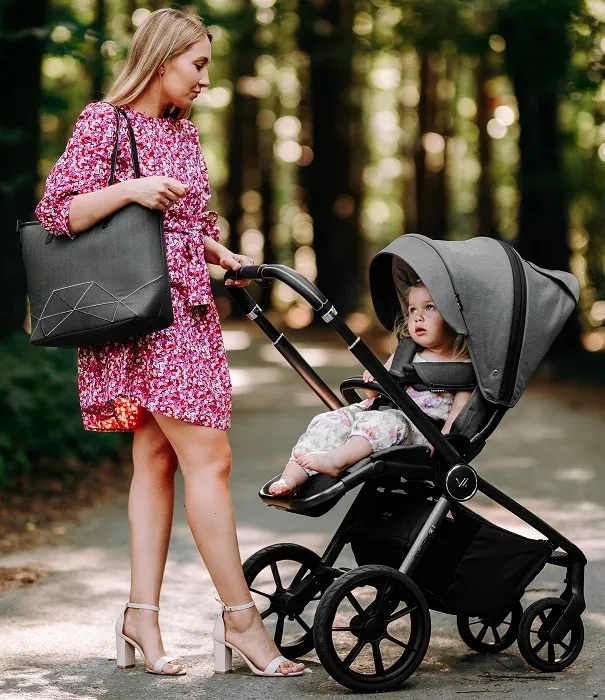 MUUVO Quick SE 2 - wózek wielofunkcyjny, zestaw 2w1 z gondolą Quick SE | Diamond Graphite (+ ADAPTERY)