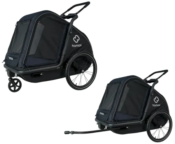 HAMAX Pluto L - przyczepka rowerowa dla psa do 45 kg | Blue/Black