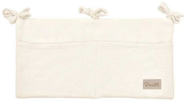 ALBERO MIO - przybornik do łóżeczka organizer muślinowy Cotton Color | Waniliowy