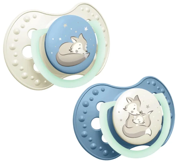 LOVI Night&Day - 2 x smoczek silikonowy dynamiczny 0-6 m | Boy