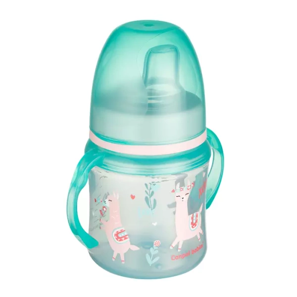 CANPOL BABIES - kubek treningowy silikon 120 ml PP EasyStart | EXOTIC ANIMALS zielony