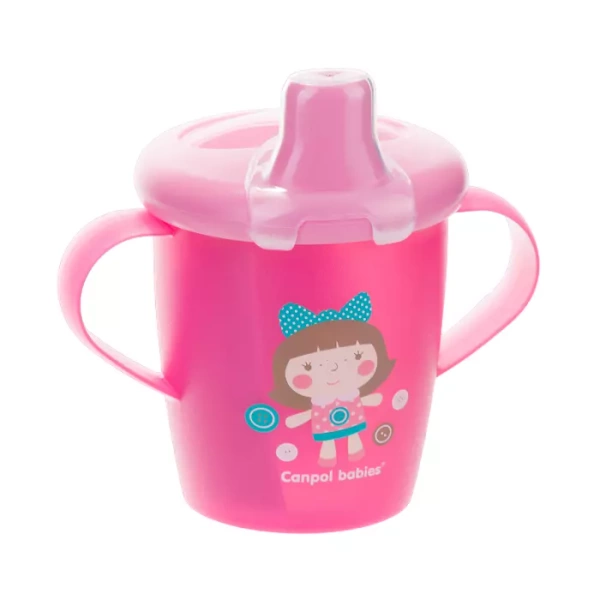 CANPOL BABIES - kubek niekapek twardy 250 ml | TOYS różowy
