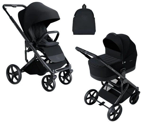 AVIONAUT Sirius - wózek wielofunkcyjny, zestaw 2w1 | Black (+ ADAPTERY)