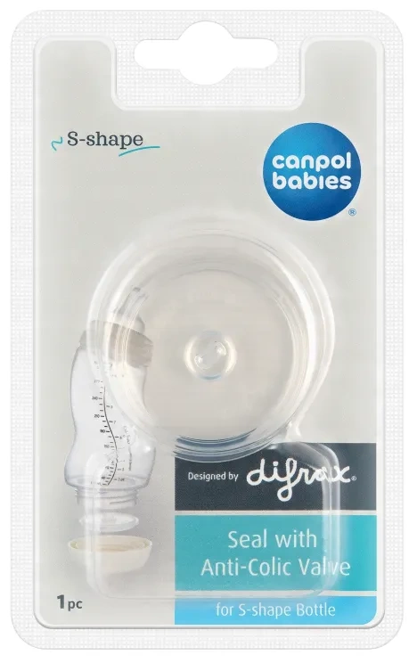 CANPOL BABIES - uszczelka z zaworkiem antykolkowym do butelki S-shape | 1 szt.