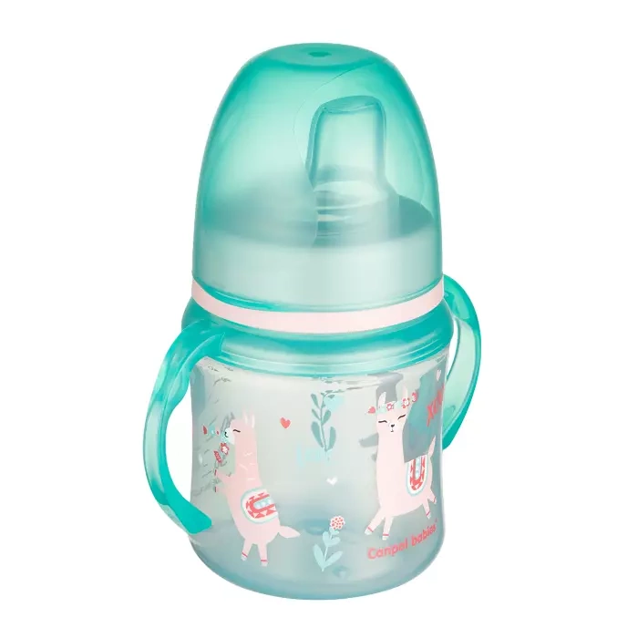 CANPOL BABIES - kubek treningowy silikon 120 ml PP EasyStart | EXOTIC ANIMALS zielony