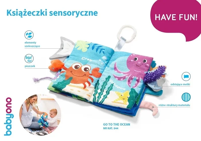 BABYONO - książeczka sensoryczna | Go to the Ocean