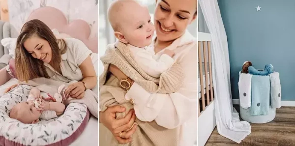 YOONCO Duo - dwustronny kocyk bambusowy z minky 80x100 cm | Niebiesko-biały