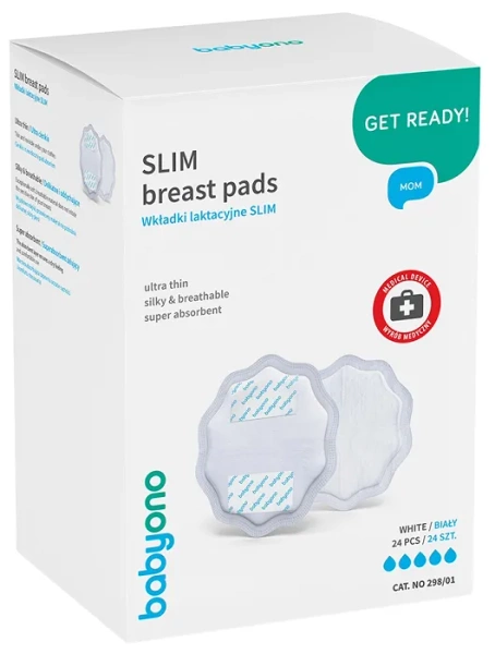BABYONO Natural Nursing - wkładki laktacyjne 24 szt. | Białe