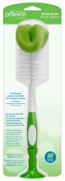 DR BROWN'S - szczotka do czyszczenia butelek i smoczków z przyssawką | MIX KOLORÓW