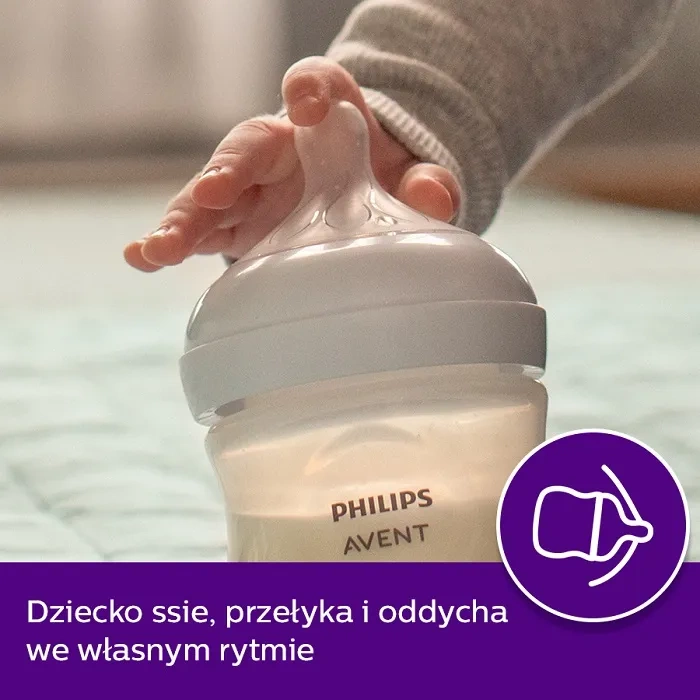 PHILIPS AVENT Natural Response - zestaw: 3 butelki ze smoczkiem + szczotka | 0 m+