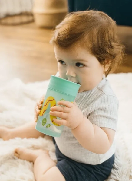 DR BROWN'S Cheers 360° - kubek "picie jak ze szklanki" 300 ml, 9 m+ | Zielony