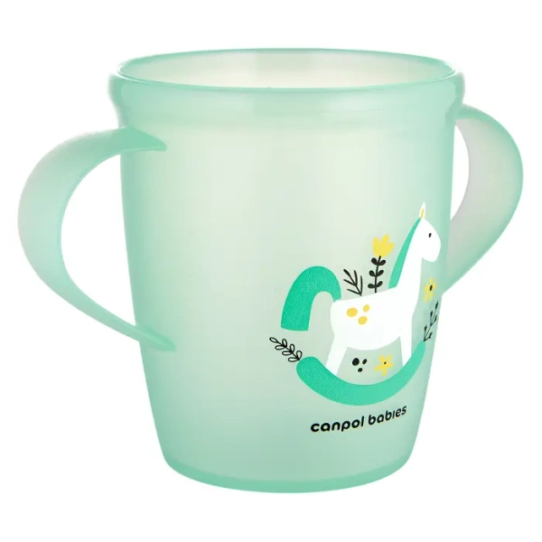 CANPOL BABIES - kubek otwarty z uchwytami 250 ml | TOYS zielony