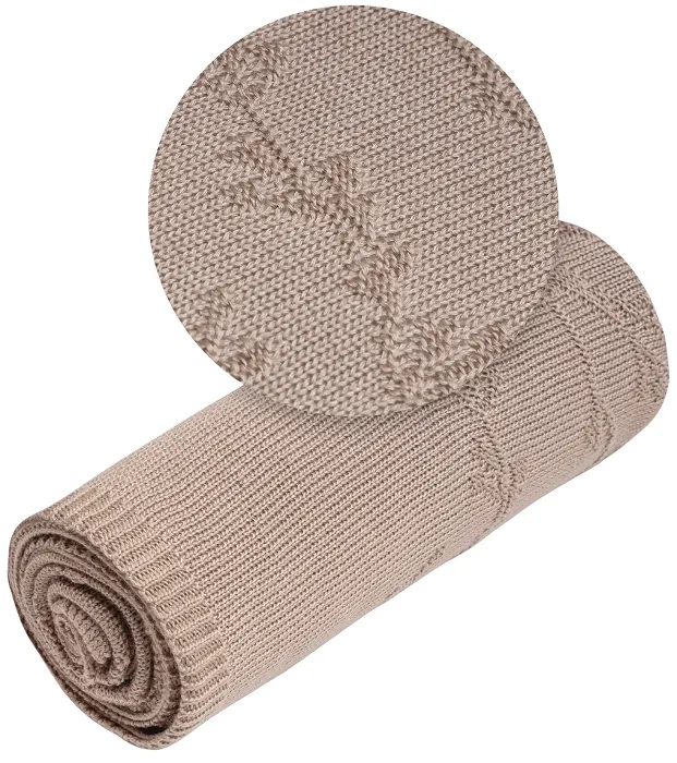 YOONCO Meadow - kocyk bambusowy 80x100 cm | Beżowy