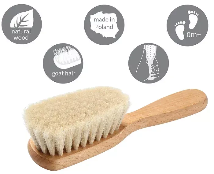 BABYONO - szczotka z naturalnego włosia | miękka