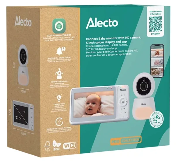 ALECTO DVM2060 - niania z kamerą Full HD, aplikacją i 5" ekranem